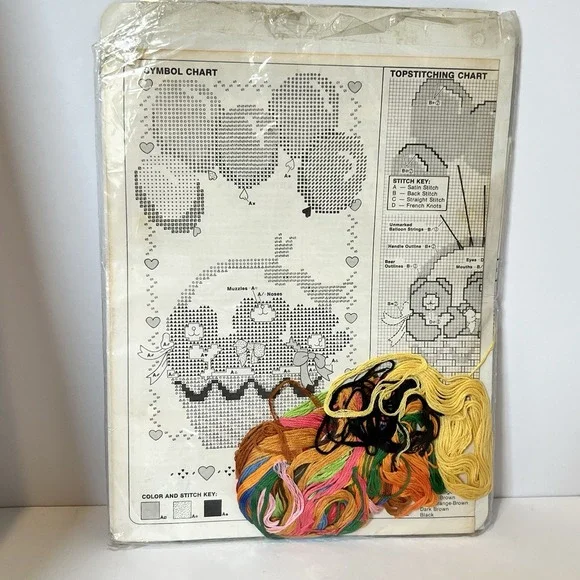 VTG Dimensions Believe In Your Dreams Stamped Cross Stitch 3053 Bears Cottage - Picture 4 of 5